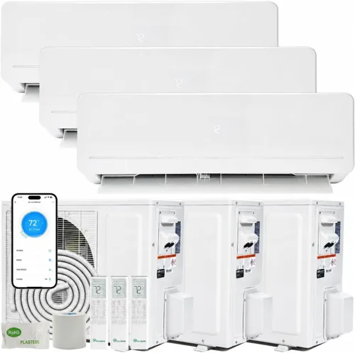 Vista 6 de YITAHOME 24000 BTU Mini Split AC/Heating System 20 SEER2 12000 BTU *2 Set