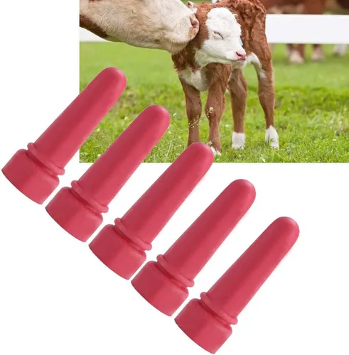 Vista 6 de Bebida de leche de ternero, 5 piezas de suministros de alimentación de animales de vaca pequeña pezón de leche de ternero 2.7 in de longitud de goma
