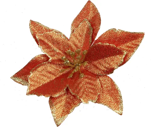 Vista 6 de YYCRAFT 12 flores artificiales de seda brillante con purpurina para decoración de árbol de Navidad (plata, 8 pulgadas)
