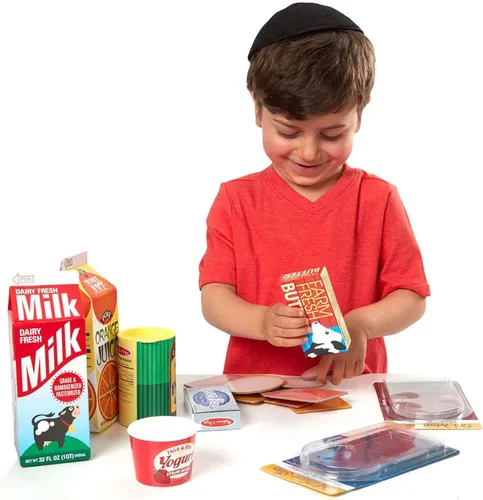 Vista 10 de Melissa & Doug - Cajas de alimentos de juguete para llenar el refrigerador (8 piezas), alimentos de madera para jugar, alimentos de simulación