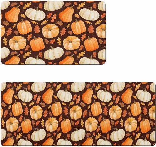 Vista 6 de Fall Pumpkins Bath Mat for Tub,Non Slip Bathroom Floor Runner Rug Quick Dry & Absorbent Diatomaceous Earth Shower Sink Kitchen Doormat,Thanksgiving