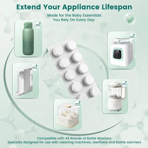 Vista 4 de Tiny Marvels Powerful Descaling Tablets for Baby Bottle Washer