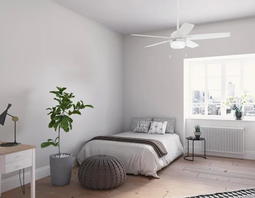 Vista 9 de Hunter Anisten 52487 - Ventilador de techo interior de 52 pulgadas con luz LED, ventilador de techo blanco con cadena de tracción, para dormitorio