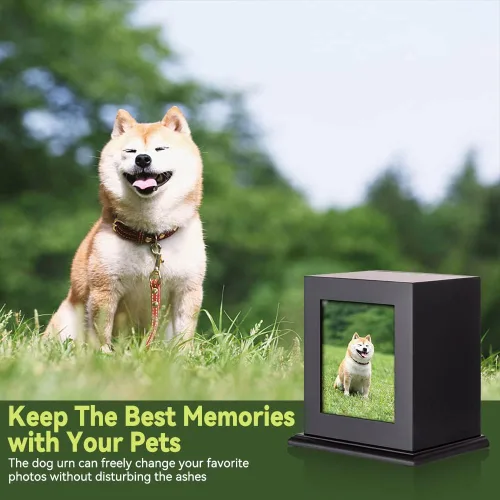 Vista 6 de NEWDREAM: Urnas de cremación de mascotas, urna de fotos de mascotas, urna de cenizas de perro, caja para cenizas de perro, caja de fotos de cenizas