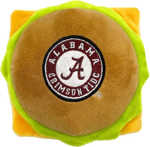 Vista 16 de NCAA Alabama Crimson Tide HOT Dog - Juguete de peluche para perros y gatos, juguete de peluche para perros y gatos con chirriador interior y hermoso