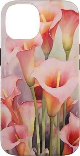 Vista 4 de Carcasa para iPhone 17 con diseño de flores de lirios de cala
