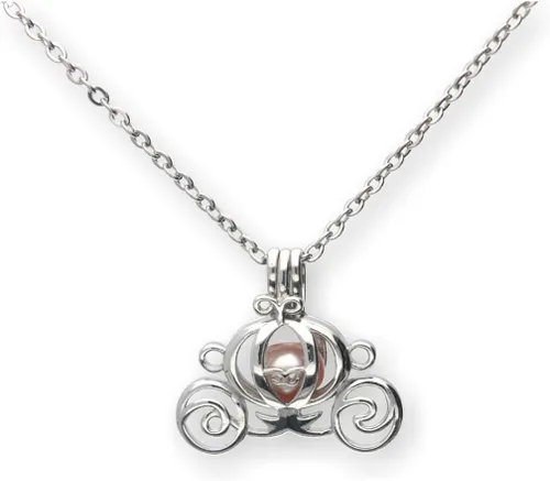 Vista 4 de Pearlina Collar de perlas de carruaje princesa para mujer - Real perla cultivada de agua dulce en conjunto de ostras - Collar de perlas para mujer