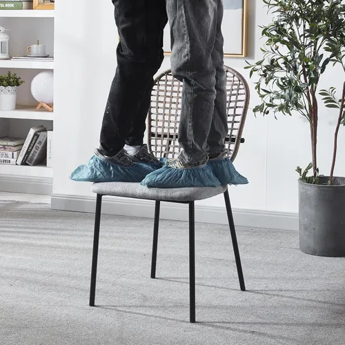 Vista 5 de pouseayar Juego de 4 sillas de comedor, sillas de cocina de estilo moderno, silla Sennit con respaldo cómodo, silla auxiliar suave para cocina