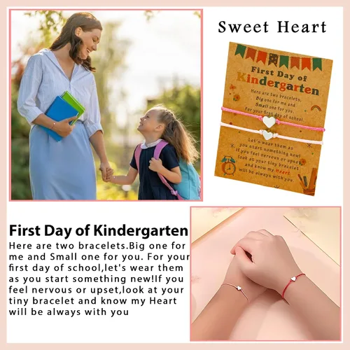 Vista 2 de Frist day of school bracelet,back to school bracelet mommy and me,back to school bracelet gift for daughterson as the first day of kindergarten