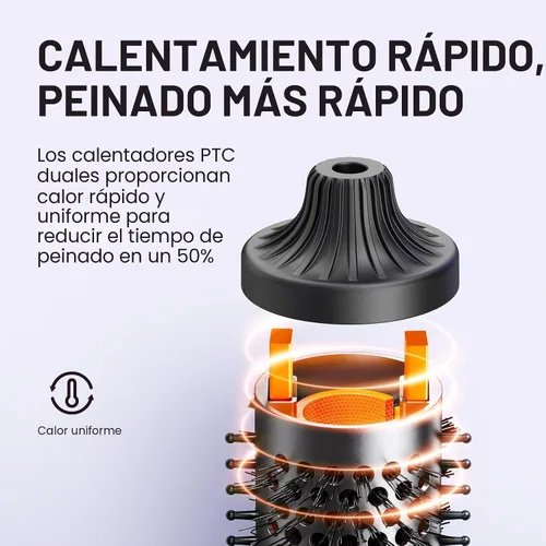 Vista 6 de Wavytalk Cepillo térmico Blowout Boost Grande 1.77″ Ondas hinchables