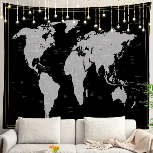 Vista 128 de Shrahala Tapiz de pared de hojas de arce otoñal, hojas rojas llameantes, fondo negro, tapiz grande para colgar en la pared, tapiz decorativo
