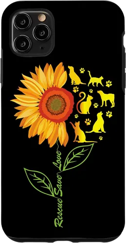 Vista 11 de iPhone 14 RESCUE SAVE LOVE - Funda de pata de girasol para gatos y perros