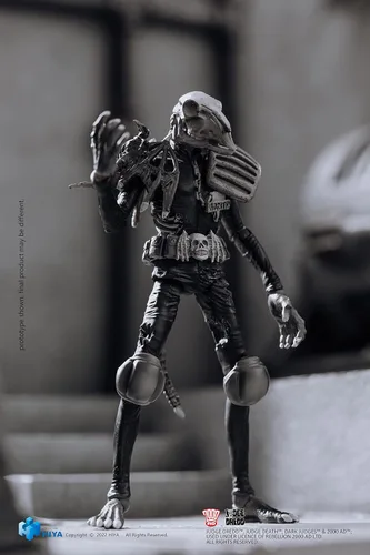 Vista 3 de HIYA TOYS Judge Dredd: Judge Mortis - Figura de acción exquisita a escala 1:18 en blanco y negro