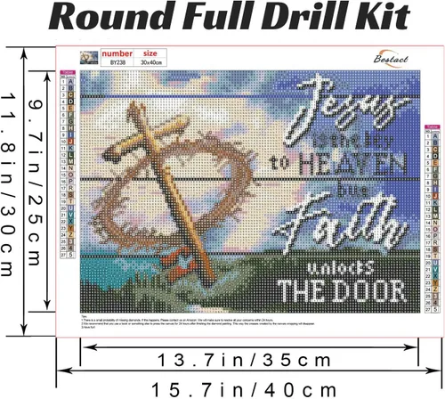 Vista 3 de Kits de Pintura de Diamantes Bestact, Kit de Arte de Diamantes de Jesús para Adultos de Perforación Completa Redonda, Pintura con Diamantes
