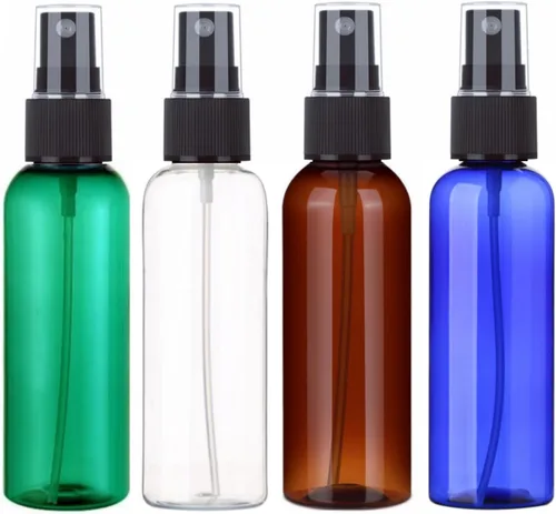 Vista 10 de SINIDE Botellas de spray vacías de 3.4 fl oz/3.4 onzas, juego de mini botellas de viaje de plástico azul de niebla fina, contenedores portátiles