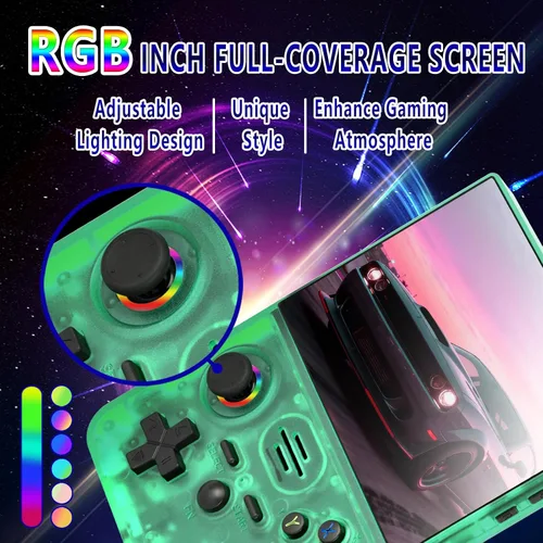 Vista 4 de Consola de videojuegos retro RF45V, compatible con más de 18000 juegos clásicos, tarjeta TF de 64 G, consola portátil con pantalla de 4.5 pulgadas