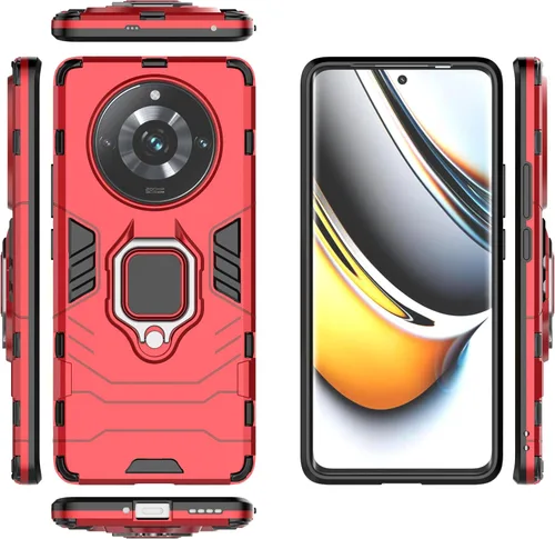 Vista 9 de Funda compatible con Realme 11 5G, carcasa de soporte compatible con Realme 11 5G RMX3751, funda negra