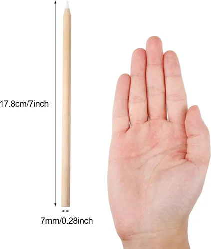 Vista 2 de Tenare Juego de 10 lápices de tiza blanca con sacapuntas y recipiente para dibujar, dibujar, mezclar, principiantes y artistas