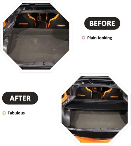 Vista 2 de Cubierta de carga para maletero de automóvil compatible con Chevrolet Corvette C7 2014-2019, protección retráctil de seguridad para maletero