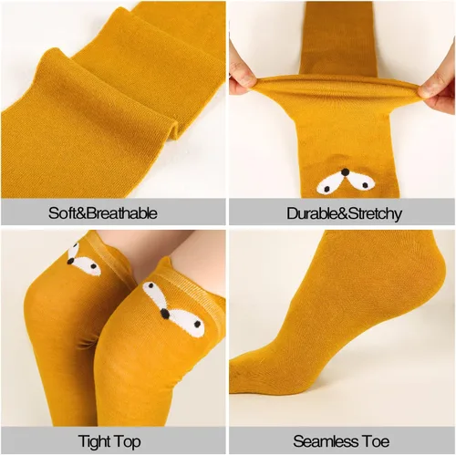 Vista 3 de Benefeet Sox Calcetines altos hasta el muslo para mujeres y niñas, novedosos calcetines largos de Halloween, regalos divertidos y coloridos por