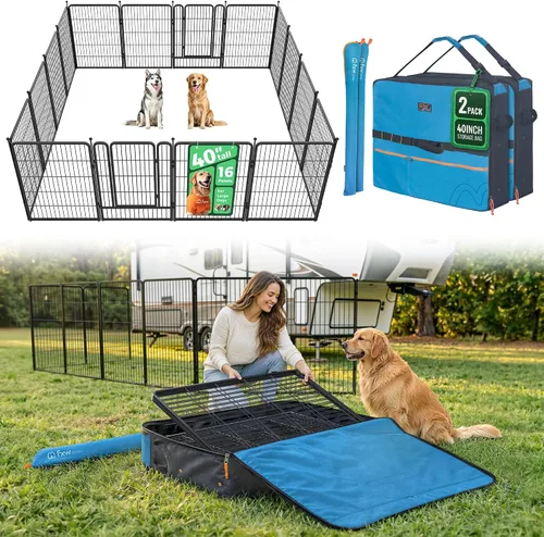 Vista 73 de FXW Rollick - Corralito para perros para patio, campamento con casa rodante, patentado, 24 pulgadas, 2 paneles Fácil instalación, resistente