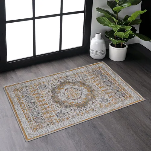 Vista 48 de NAAR PAYAS - Alfombra de área de 2 x 3 pies, diseño geométrico beige para sala de estar, dormitorio y comedor