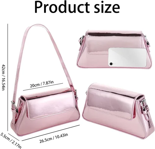 Vista 7 de Bolso de noche para mujer, Y2k, plateado, bolso hobo, bolso de mano, lindo bolso de mano, bolsos cruzados, bolsa de hombro para fiesta