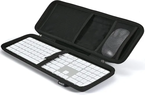 Vista 9 de RAIACE Funda rígida de almacenamiento compatible con Apple Magic Keyboard + Magic Mouse. (solo funda), color negro