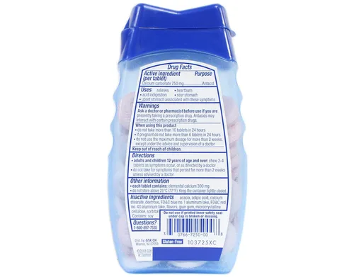 Vista 2 de TUMS Batidos Berry Fusion 60TB GLAXO SMITHKLINE Consumidor
