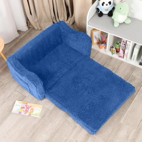Vista 103 de MOMCAYWEX - Sofá para niños, 2 en 1, plegable, piel de melocotón, color azul