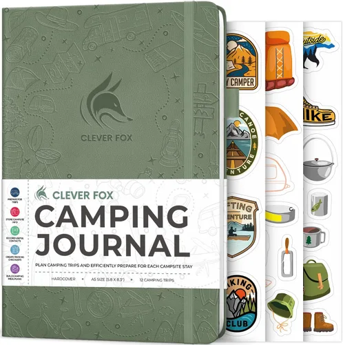 Vista 16 de Clever Fox CF Camping Journal (Amber Yellow, Pocket (3.7'' x 5.6''))