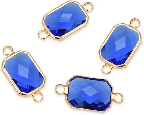 Vista 12 de Adabele 5pcs grado A abril diamante claro piedra natal conector rectángulo de corte radiante enlace 0.551 in plateado plata cristal Rhinestone Bead