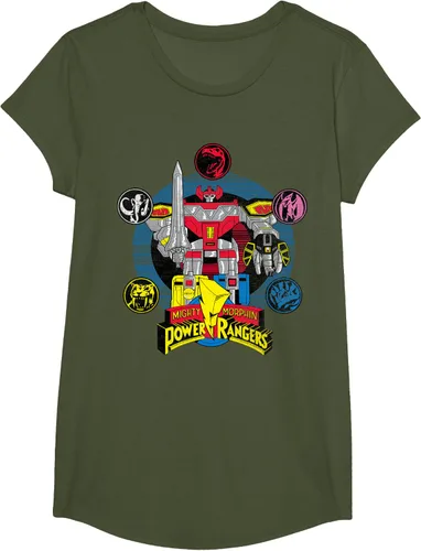 Vista 62 de Power Rangers Camiseta Megazord Asfalto
