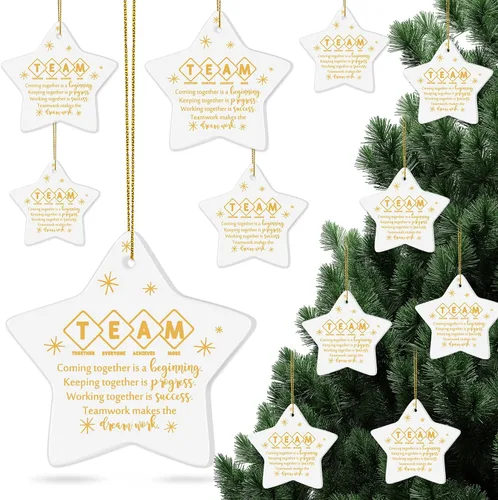 Vista 10 de Sieral 10 Piezas Adornos Navideños de Agradecimiento para Compañeros de Trabajo Regalo de Apreciación para Empleados a Granel Adorno Colgante