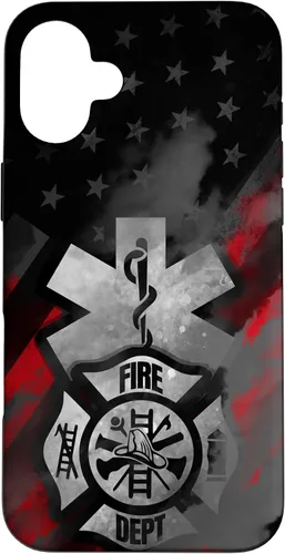 Vista 23 de EMT EMS Firefighter Red Smoke Line USA American Flag Case for iPhone 17