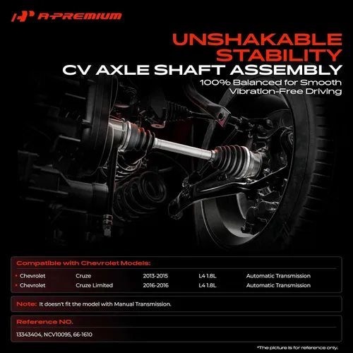 Vista 2 de A-Premium Conjunto de eje de eje CV compatible con Chevrolet Cruze 2013 2014 2015, Cruze Limited 2016, L4 1.8L, transmisión automática, lado