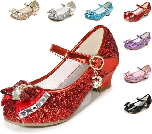 Vista 3 de Cadidi Dinos Zapatos de vestir para niñas, zapatos de fiesta de boda, zapatos de tacón Mary Jane Princesa (bebéniño pequeñoniño grande)
