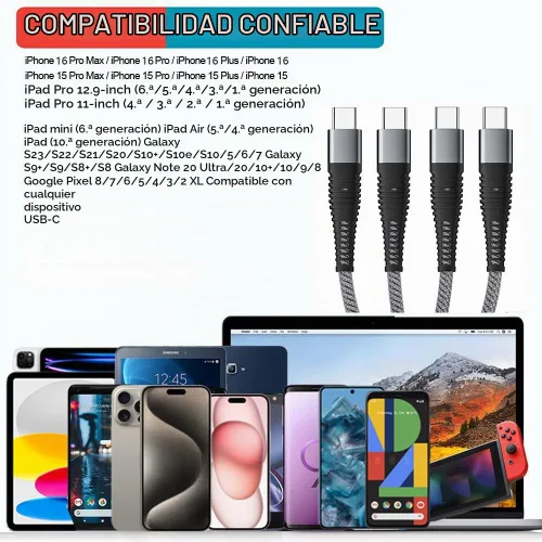 Vista 6 de Cable divisor USB tipo C QC3.0 de carga rápida, 4 en 1 multiUSB C