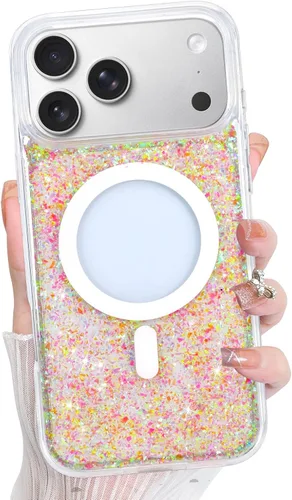 Vista 11 de Bonoma - Funda para iPhone 17 Pro Max 2025 con cristales brillantes, purpurina brillante