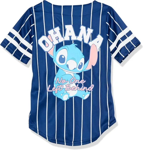 Vista 2 de Disney Camiseta de béisbol de ángel Lilo & Stitch, camisa clásica de malla con botones para niñas