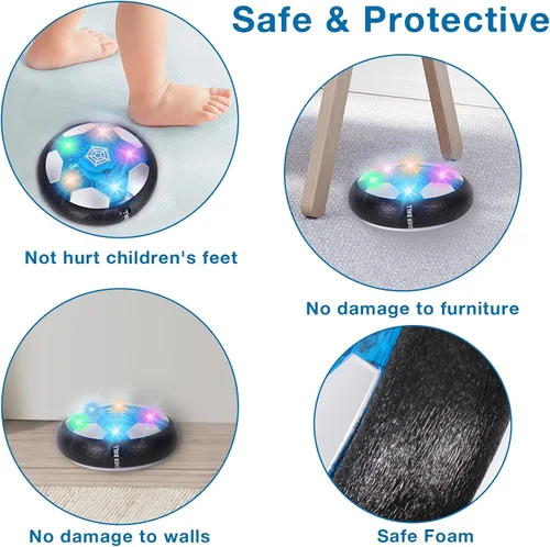 Vista 6 de OurHonor Pelotas de Fútbol Flotantes, Juego de 2 en 1 de Fútbol Flotante con Luz Nocturna LED en Forma de Estrella, Juego de Deportes