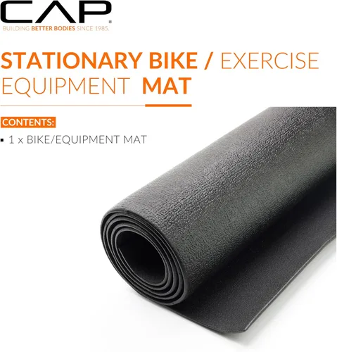 Vista 2 de Cap Exercise Equipment Mat for Treadmill, Fitness Equipment Mat, Home Gym Floor Protection, Black, Pebble Design Multiple Sizes