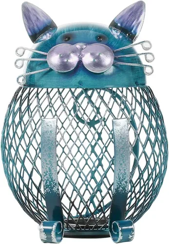 Vista 9 de Alcancía de metal para adultos, banco de dinero de animales con tapa inferior, regalos creativos y prácticos para gatos amantes de los gatos