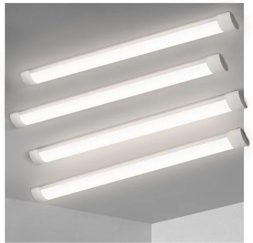 Vista 17 de KILIPOL Luz LED de listón de 2 pies, luces de tubo LED delgadas montadas en superficie de techo, 20 W 4000 K blanco neutro para oficina, tienda, 2