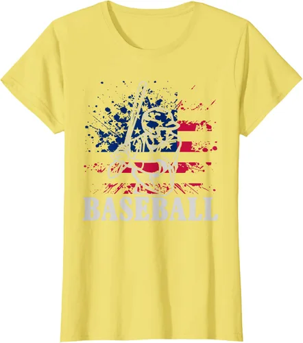 Vista 39 de Camiseta de béisbol deportiva estadounidense con bandera estadounidense, Negro, S