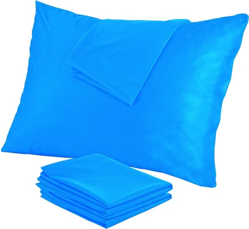 Vista 3 de Paquete de 4 protectores de almohada impermeables estándar de 20 x 26 pulgadas, cremallera suave, juego de fundas silenciosas Azul