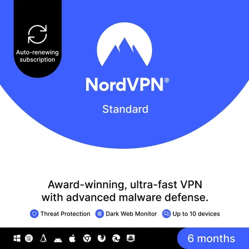 Vista 29 de NordVPN Plus, 10 Devices, 1-Year, VPN & Password Manager Software Bundle, Digital Code