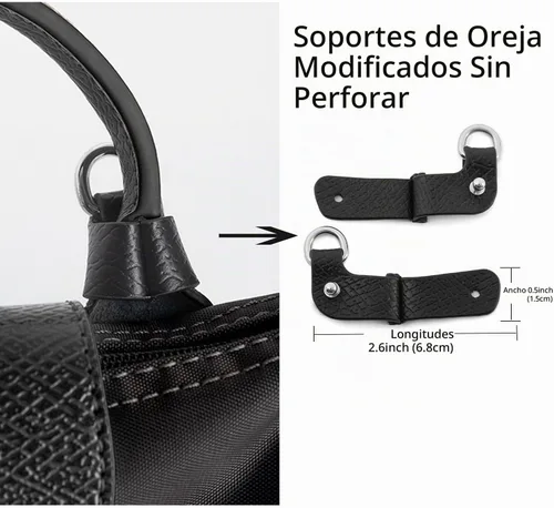 Vista 4 de Correa de Cuero para Bolso Bandolera Correa de Hombro Ajustable Adecuada para Bolsos Long Champ