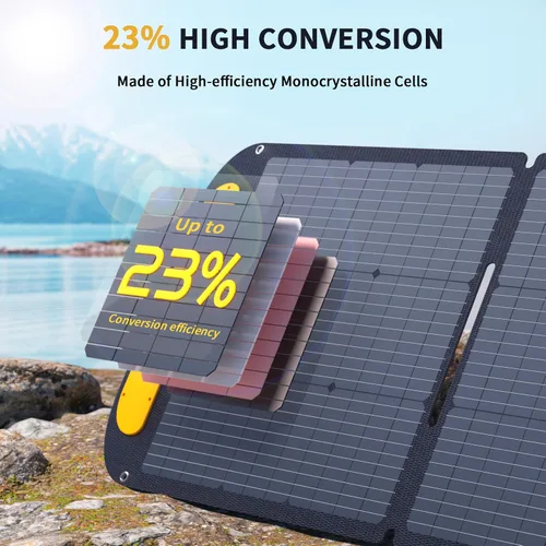 Vista 3 de VTOMAN VS200 Pro Panel solar portátil de 200 W 48 V, 23 % de eficiencia, panel solar plegable con impermeabilidad IP67 y adaptadores MC-4 Anderson
