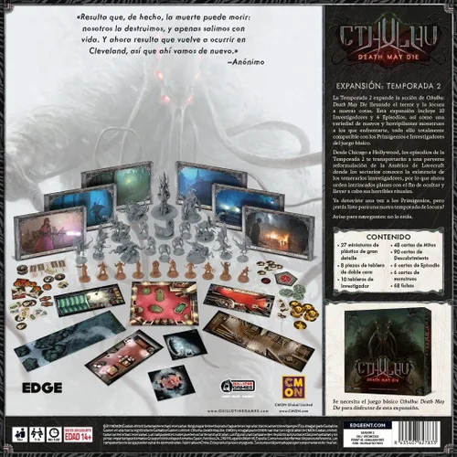Vista 2 de CMON Cthulu: Death May Die Temporada 2 Expansión del juego de mesa - ¡Nuevos horrores y héroes! Misterio cooperativo para niños y adultos, mayores